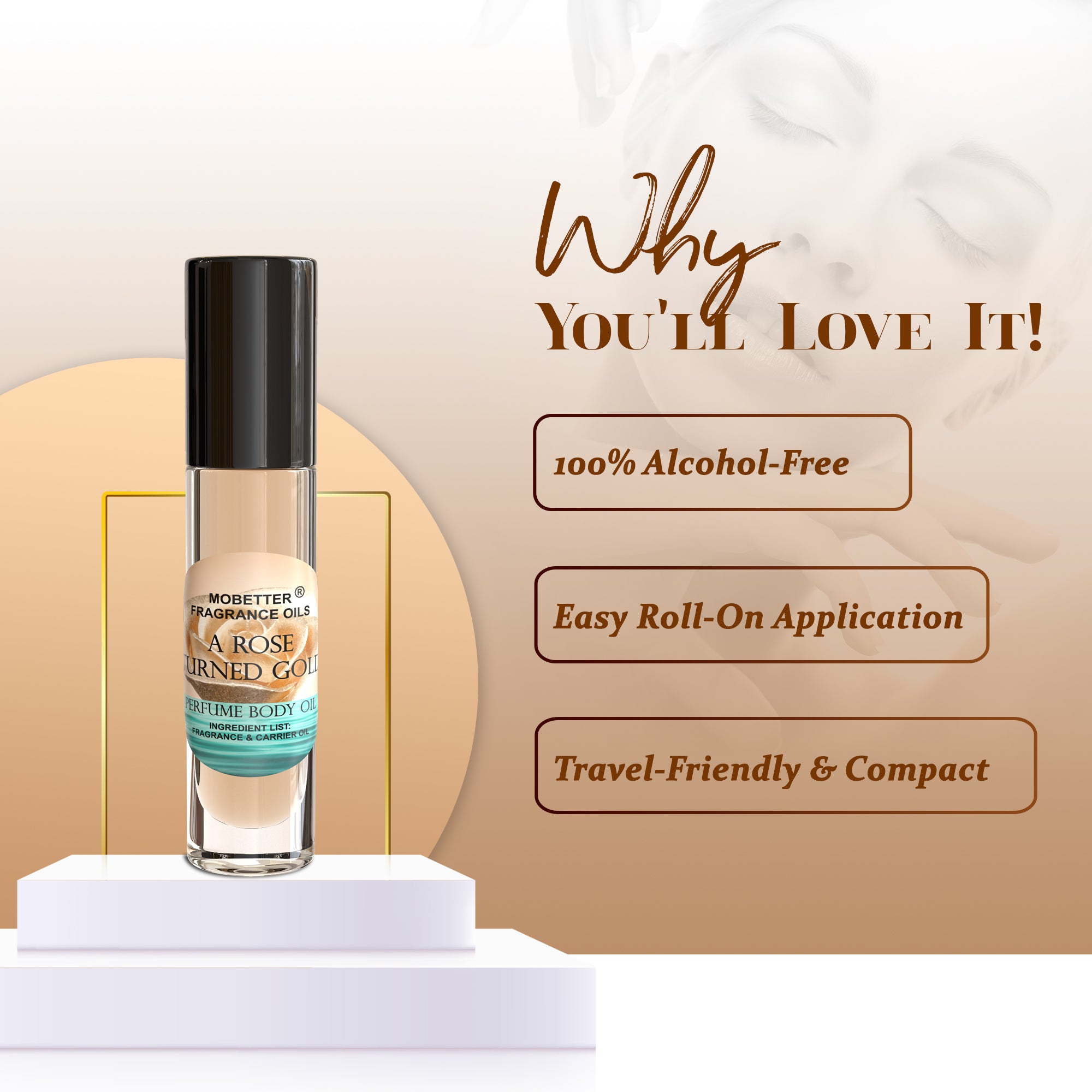 Image of A Rose Turned Gold Perfume Body Oil