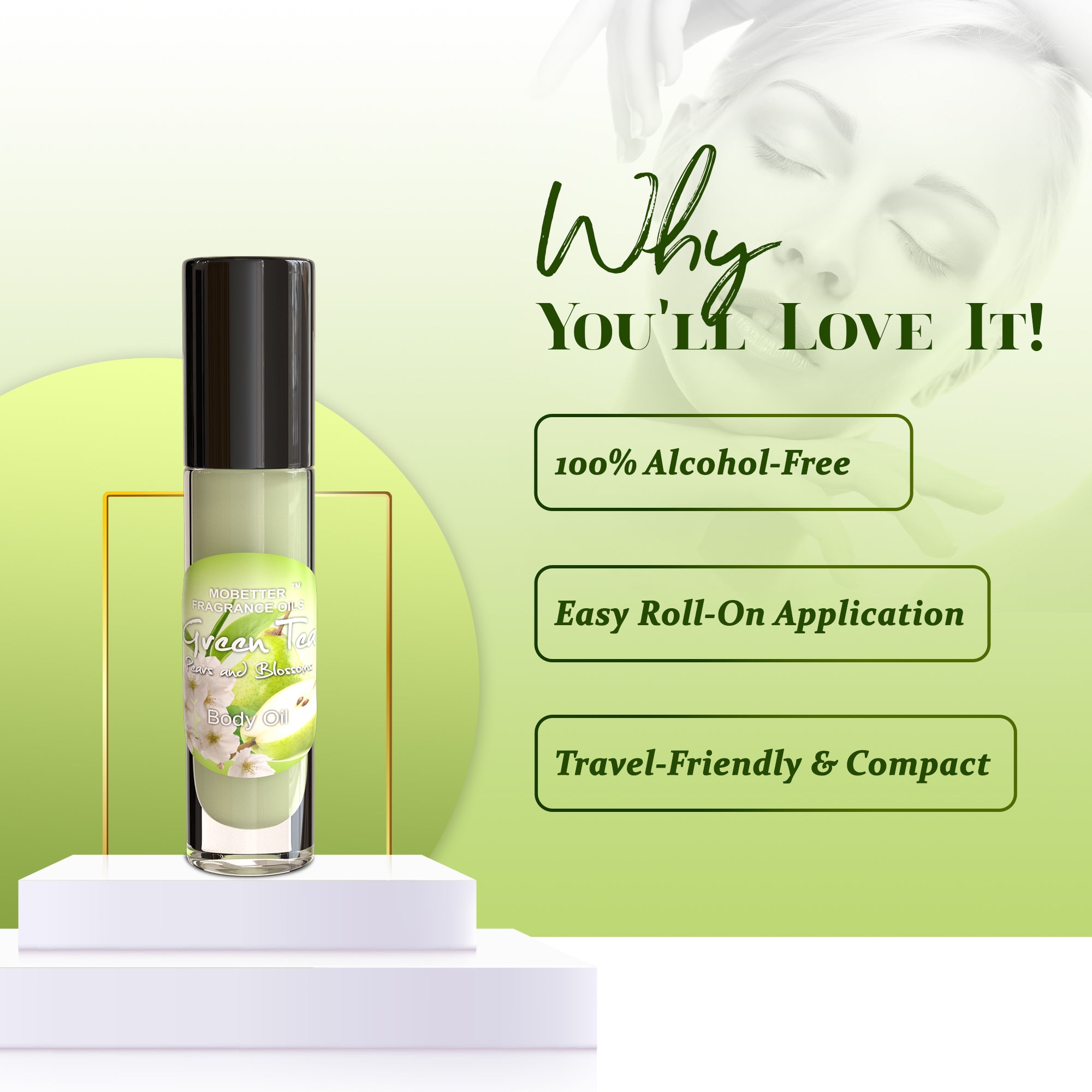 Image of Green Tea Pears and Blossoms Perfume Body Oil