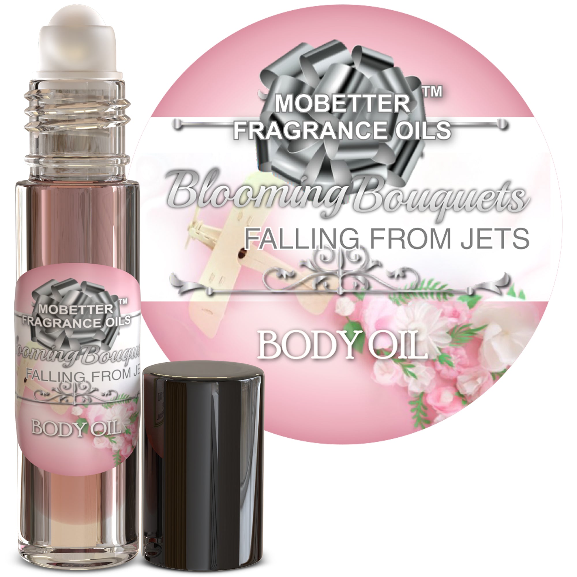 Image of Blooming Bouquets Falling From Jets Perfume Body Oil
