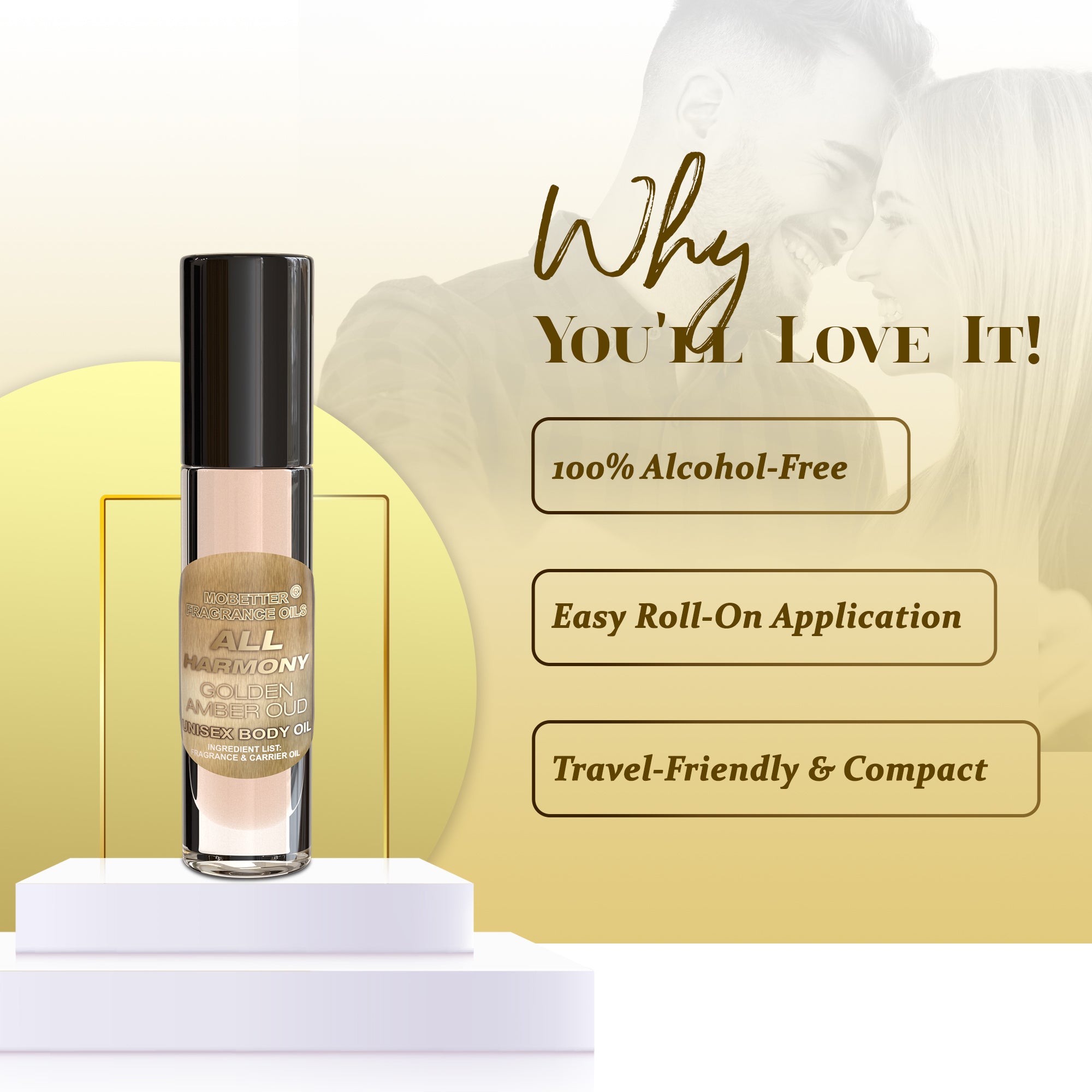 Image of All Harmony Golden Amber Oud Perfume Body Oil