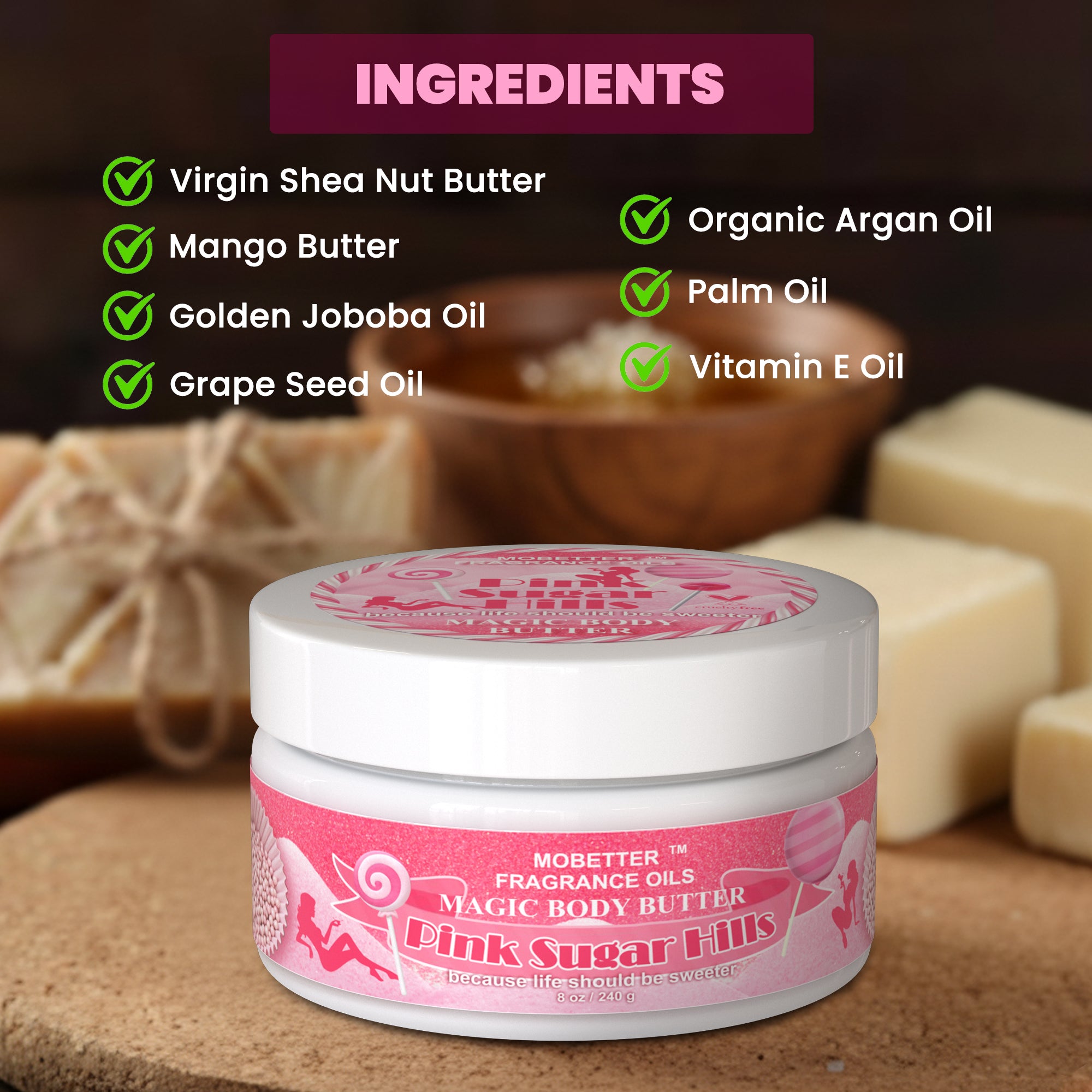 Image of Pink Sugar Hills Body Butter & Body Oil Set