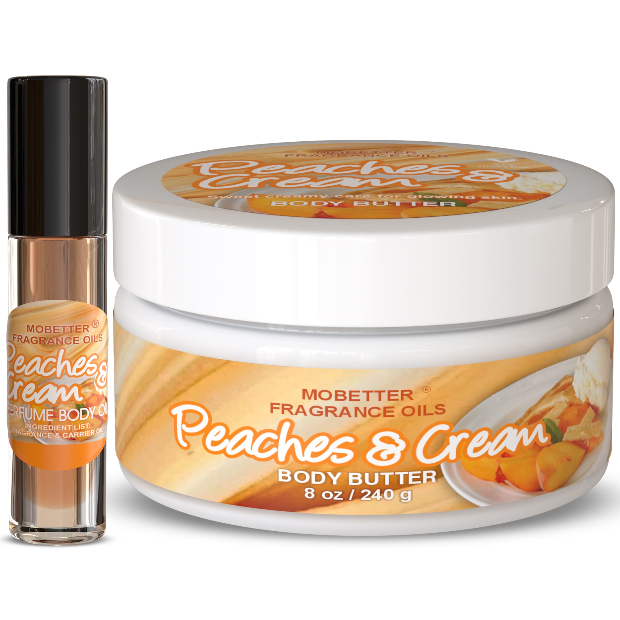 Image of Peaches & Cream Body Butter & Body Oil Set