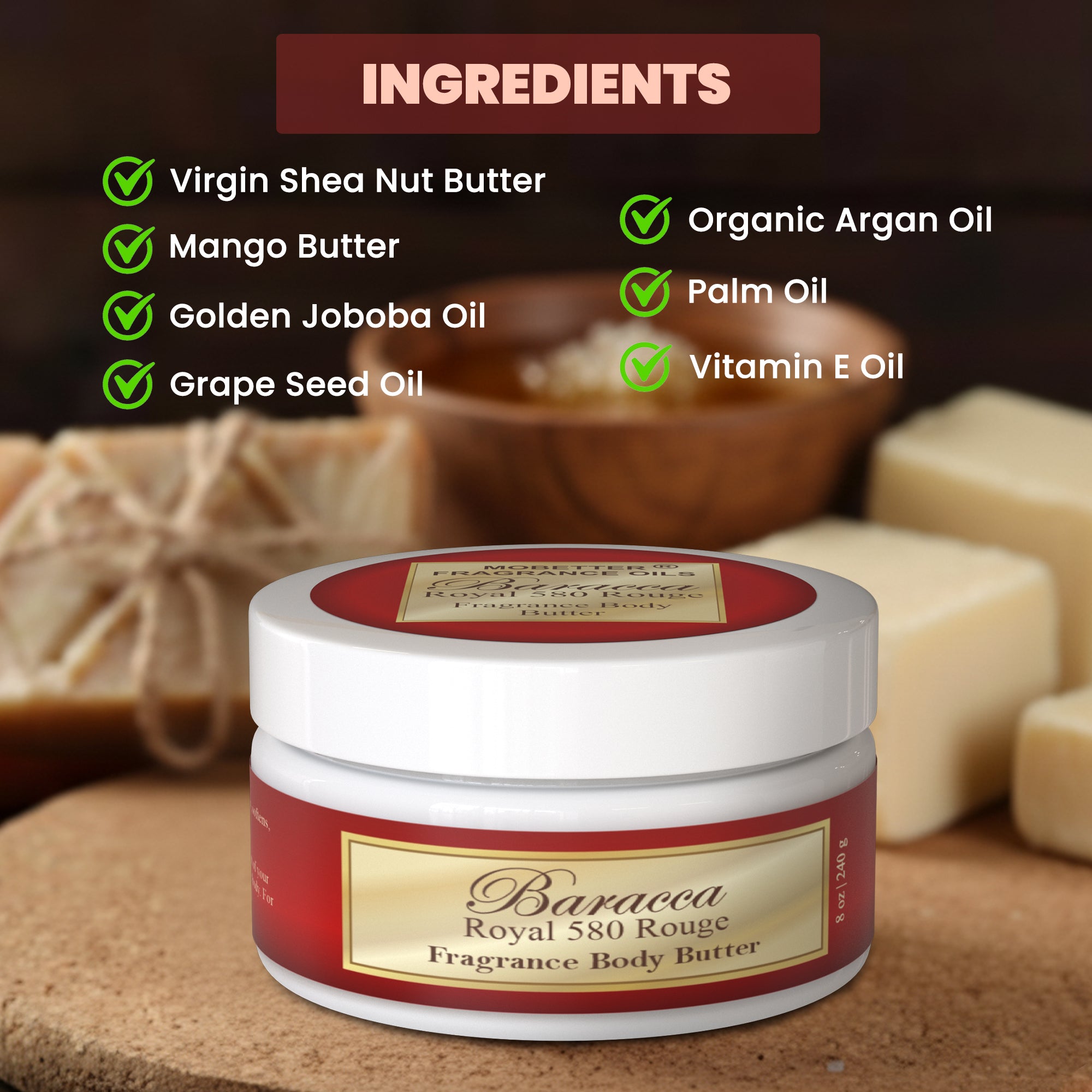 Image of Baracca Royal 580 Rouge Body Butter & Body Oil Set