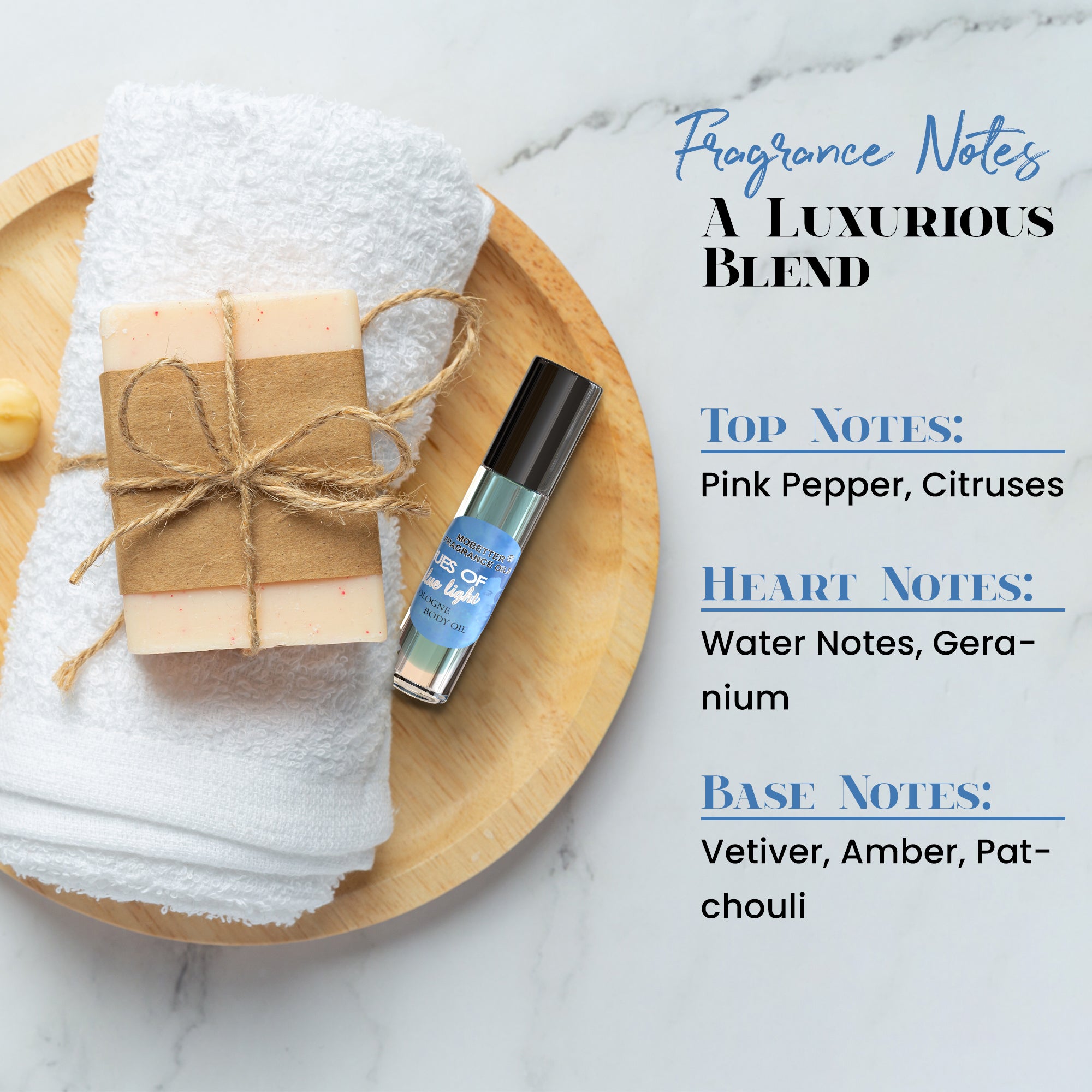 Image of Hues of Blue Light Men Perfume Body Oil