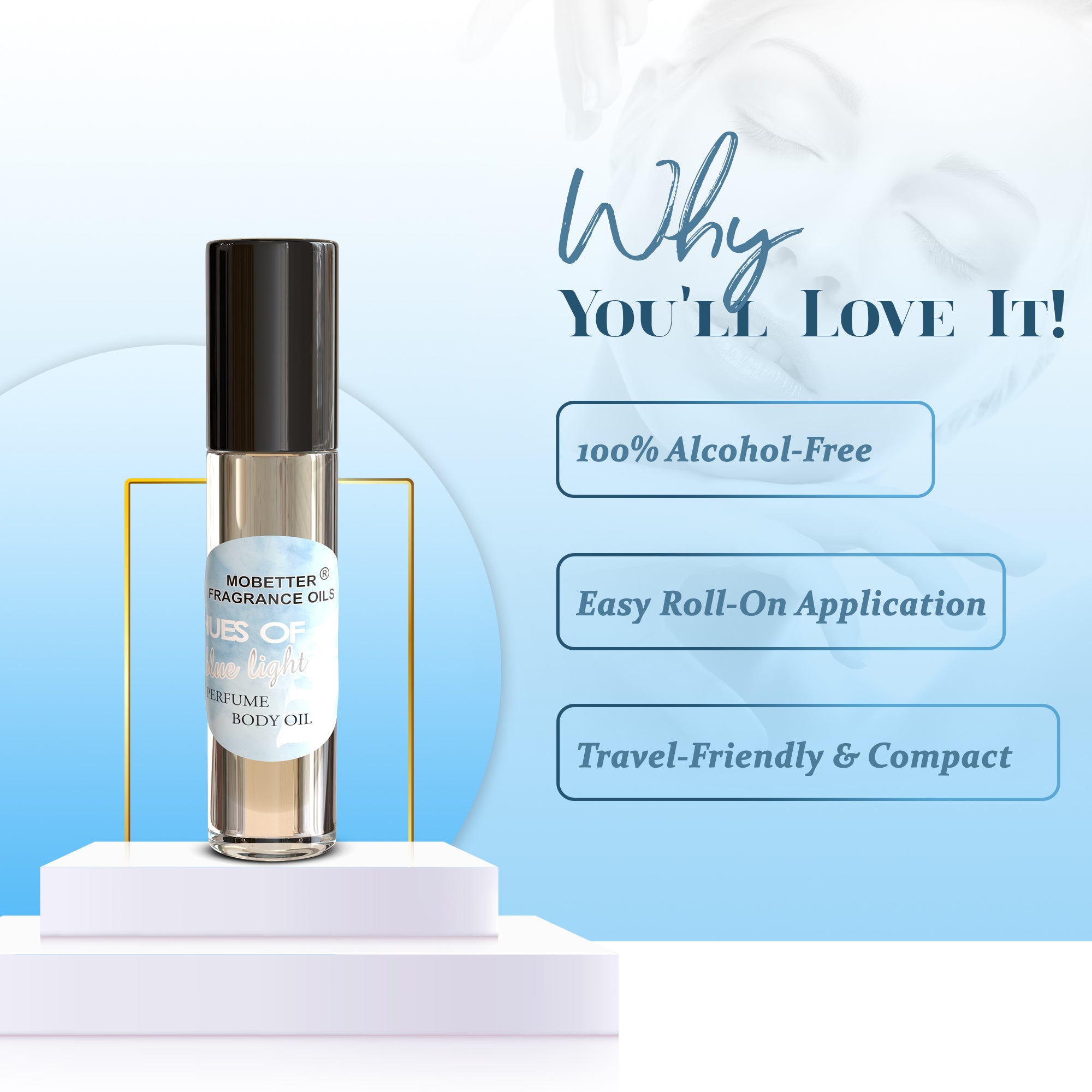 Image of Hues of Blue Light Women Perfume Body Oil