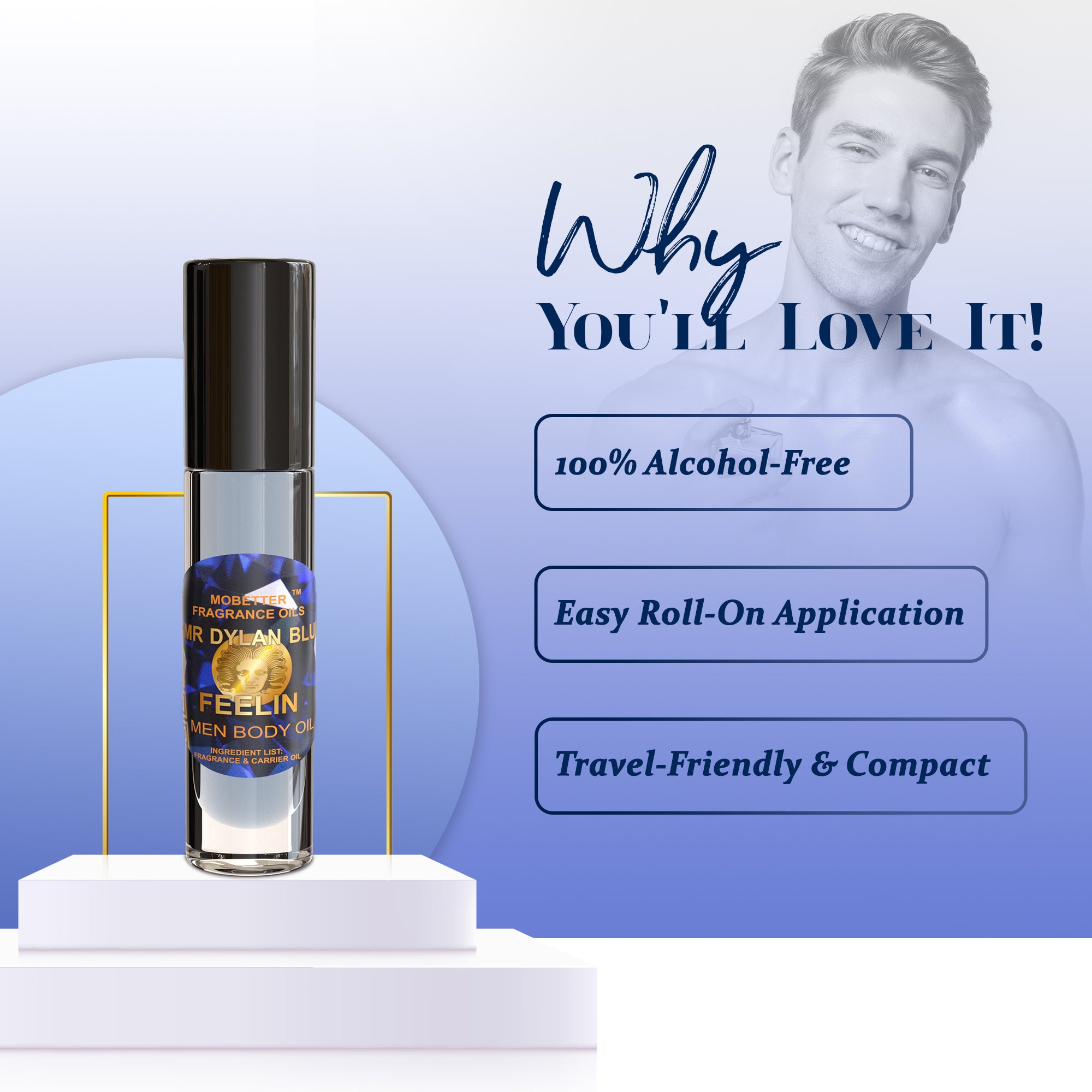 Image of Mr Dylan Blue Feelin Perfume Body Oil